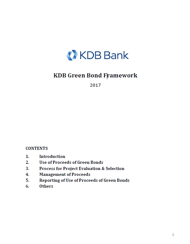 KDB Green Bond Framework 2017